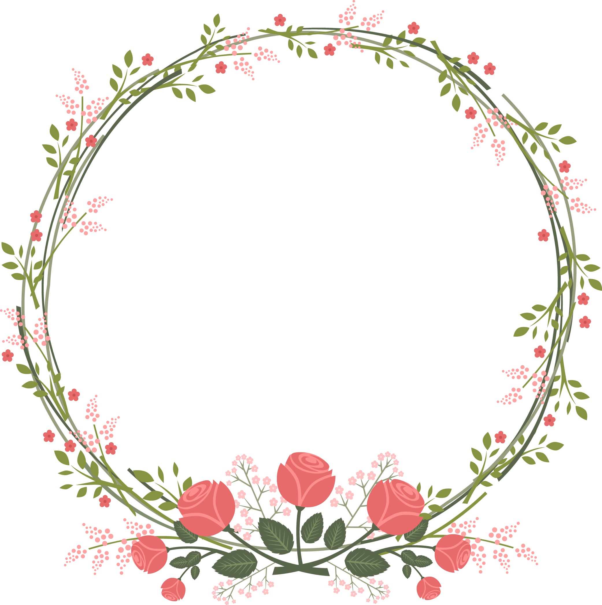 circle flower frame