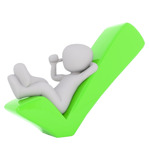 Caricature sleep in checkmark