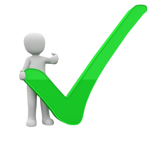 Caricature with tick mark