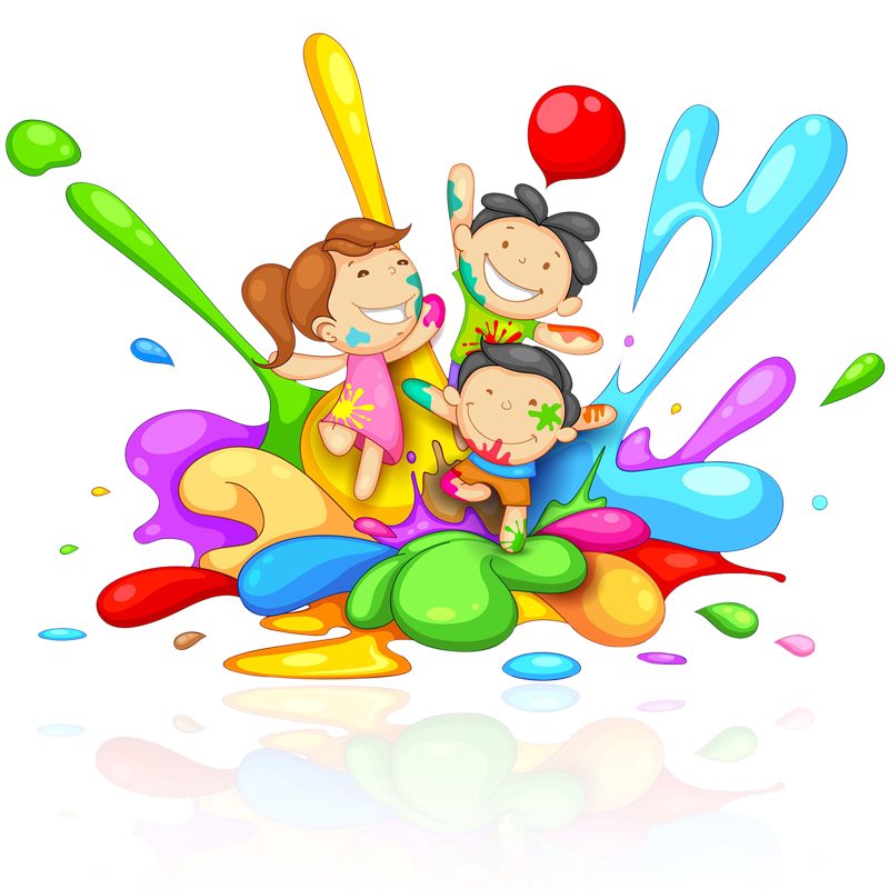 Children play holi